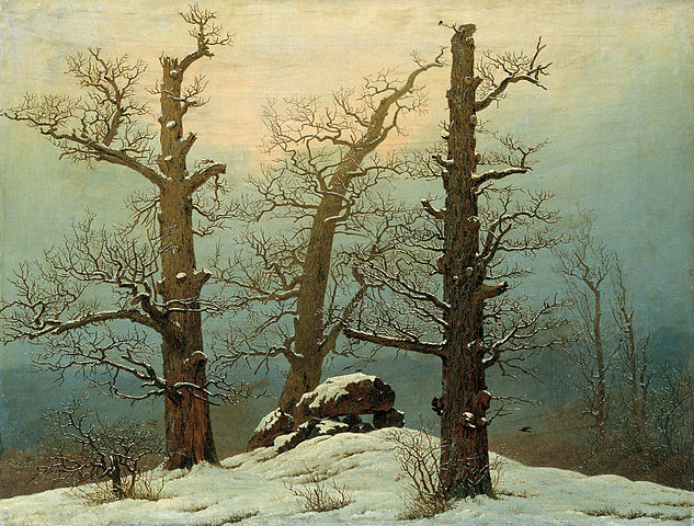 卡斯珀·大卫·弗里德里希（Caspar David Friedrich）作品-《雪中的山》高清