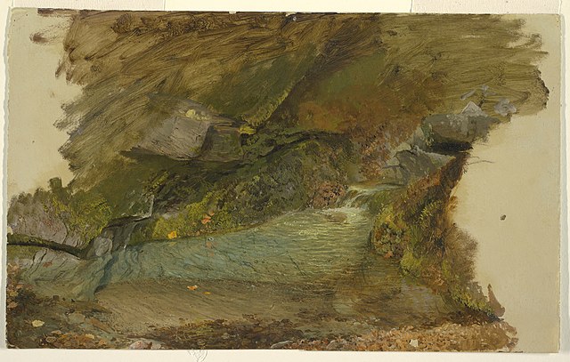 弗雷德里克·埃德温·丘奇(Frederic Edwin Church)- 作品《林地溪流》油画下载