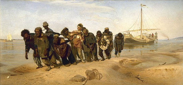 伊利亚·列宾（Ilya Repin） 作品《伏尔加河船夫》高清下载
