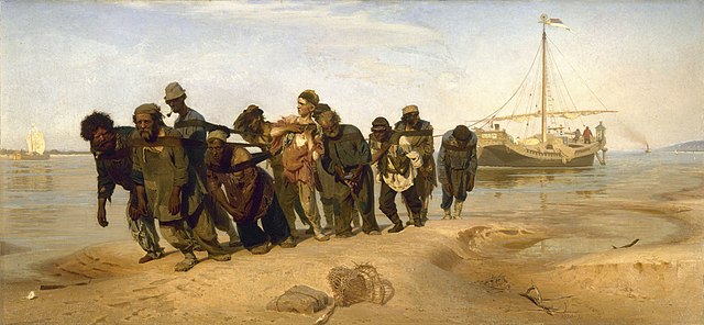 伊利亚·列宾(Ilya Repin) 作品《伏尔加河船夫》高清下载