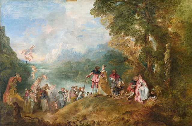 让·安托万·瓦托( Antoine Watteau)作品《塞勒河畔佩勒林纳格》高清下载