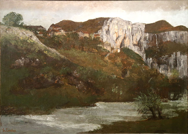 法国画家古斯塔夫·库尔贝（(Gustave Courbet）作品《穆蒂耶岩石》高清下载