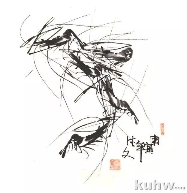 中国画虾的画法