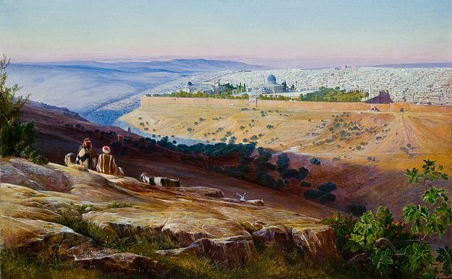 爱德华·李尔（Edward Lear） 作品《橄榄山下的耶路撒冷》高清下载