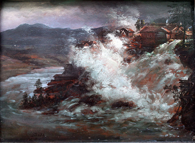 约翰·克里斯蒂安·达尔（Johan Christian Dahl）作品《挪威的瀑布》