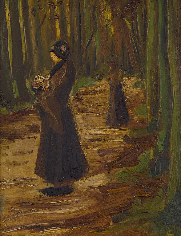 文森特·梵高（Vincent van Gogh）作品《树林中的两个女人》高清下载