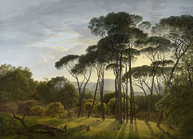 亨德里克·沃格作品《意大利风景与伞松树》