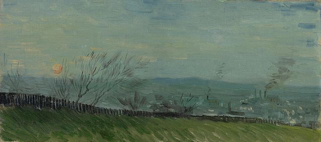 文森特·梵高（Vincent van Gogh）作品《蒙马特的日落》高清下载