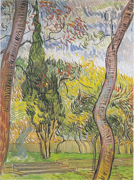 文森特·梵高（Vincent van Gogh）《圣保罗医院花园》高清下载