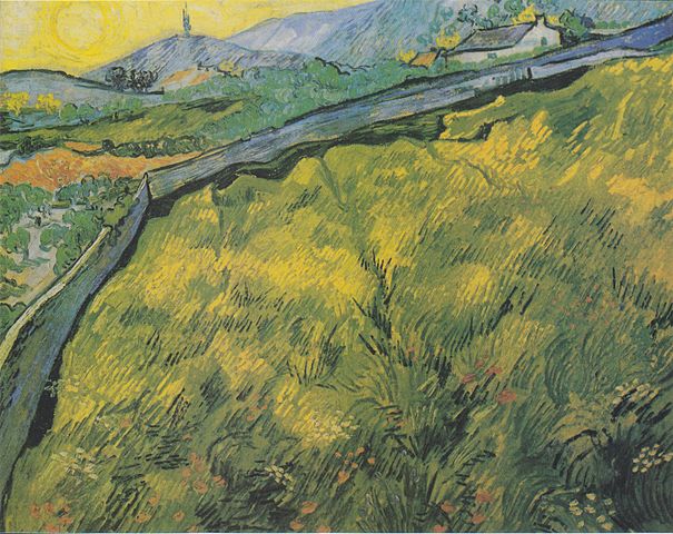 文森特·梵高（Vincent van Gogh）作品《日出时的春小麦田》高清下载