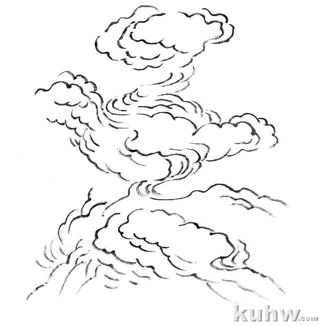 云很难画?那是你没有学过这3种画法,学会画云很简单,快来临摹