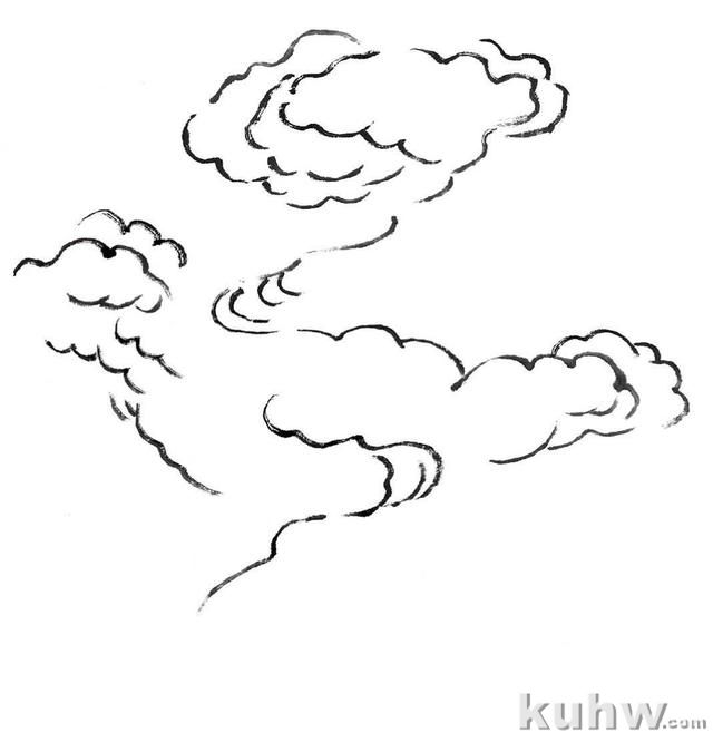 云很难画?那是你没有学过这3种画法,学会画云很简单,快来临摹