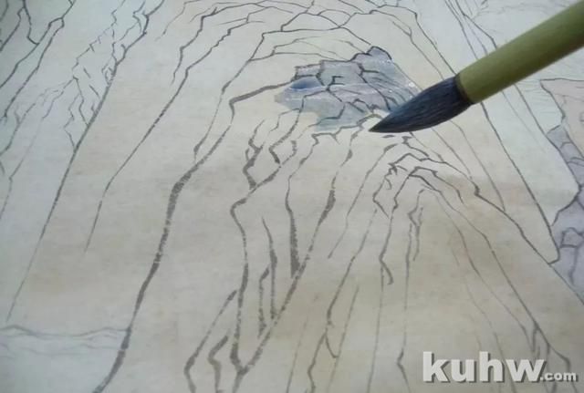 青绿山水画画法示范教程,超详细