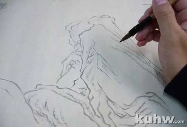 青绿山水画画法示范教程,超详细