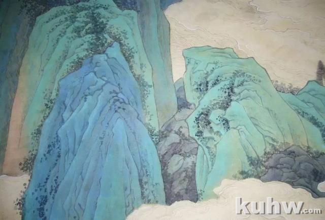 青绿山水画画法示范教程,超详细