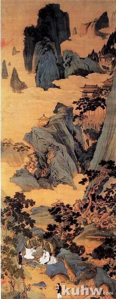 青绿山水画画法示范教程,超详细