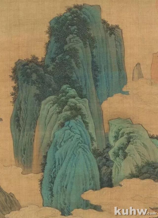 青绿山水画画法示范教程,超详细