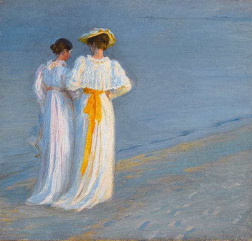 佩德·瑟夫林·柯罗耶（Peder Severin Krøyer）作品《海滩上》高清作品下载