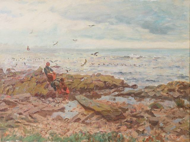 劳里特·图克森(Laurits Tuxen)作品《海滩上的人》高清下载