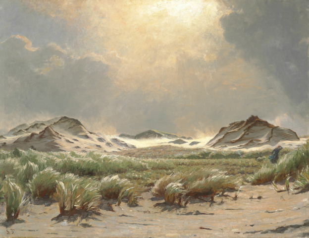 劳里特·图克森(Laurits Tuxen)作品《沙丘上的强风》高清下载