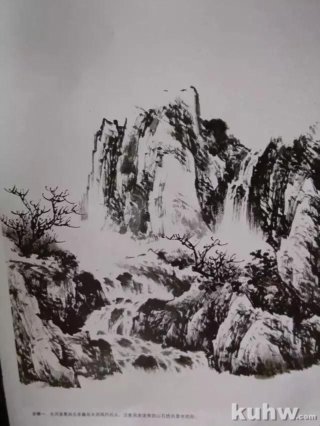 国画山水云石的画法