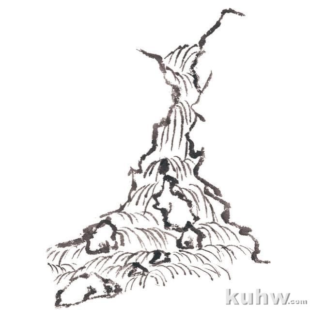 画山教程|山的表现方法、山石墨法及山坡路径、泉水瀑布的画法