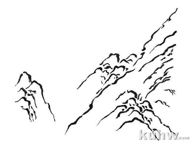 画山教程｜山的表现方法、山石墨法及山坡路径、泉水瀑布的画法