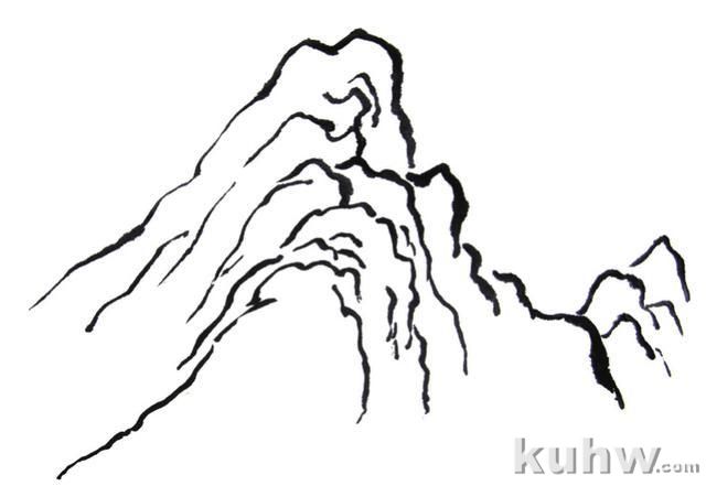 画山教程｜山的表现方法、山石墨法及山坡路径、泉水瀑布的画法