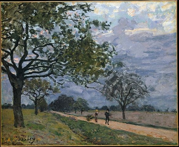 阿尔弗雷德·西斯利（Alfred Sisley）作品《从凡尔赛到卢浮宫的道路》高清下载