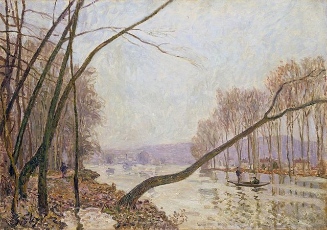阿尔弗雷德·西斯利（Alfred Sisley）作品《秋天的塞纳河》高清下载