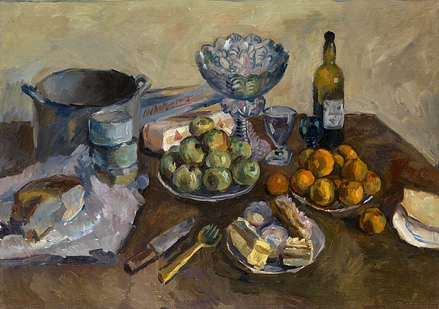 阿里斯塔克·伦图洛夫(Aristarkh Lentulov)作品《蛋糕和水果静物》高清下载