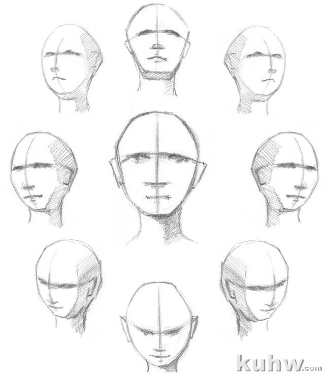 零基础素描教程：分步骤讲解头部比例和五官画法，简单易学，收藏