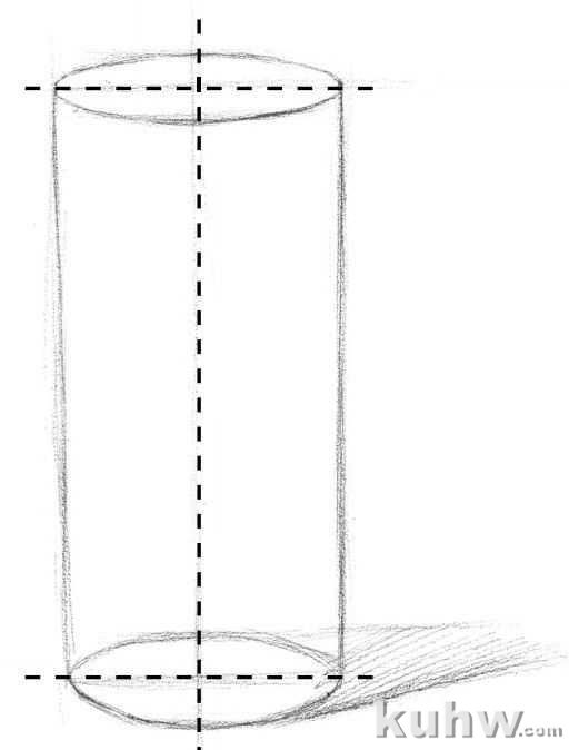 零分步骤讲解圆柱体画法
