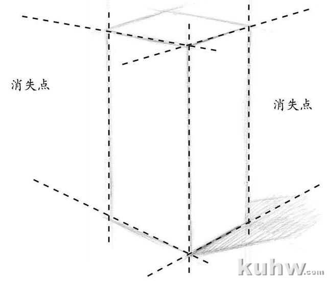 分步骤讲解长方体素描画法