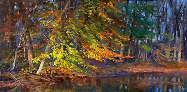 绮丽多姿的加拿大风景油画