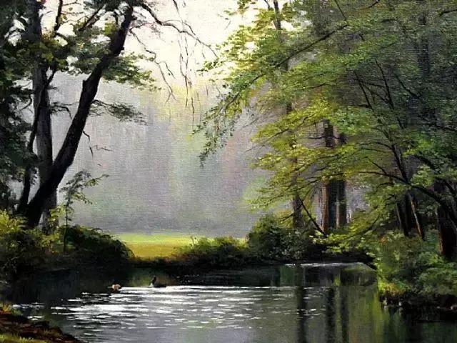 绮丽多姿的加拿大风景油画