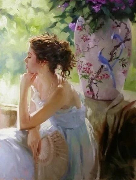 他笔下色调淡雅柔和的女性Richard Johnson（美国）