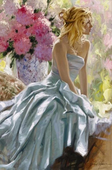 他笔下色调淡雅柔和的女性Richard Johnson（美国）