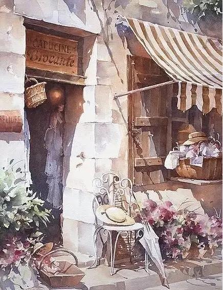 巧用光影法国水彩画家Christian Graniou ​​​​作品选