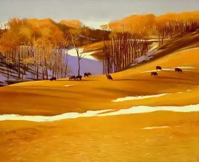 绮丽多姿的加拿大风景油画