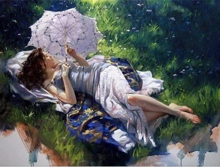 他笔下色调淡雅柔和的女性Richard Johnson（美国）