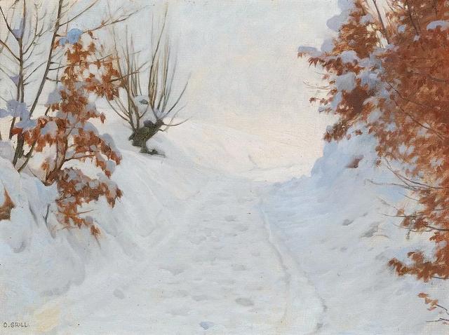 奥地利的冬天不太冷Oswald Grill风景油画