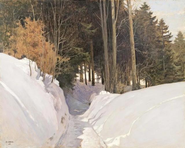 奥地利的冬天不太冷Oswald Grill风景油画