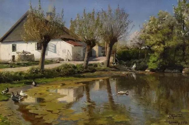 丹麦风景画大师Peder Mork Monsted油画作品欣赏