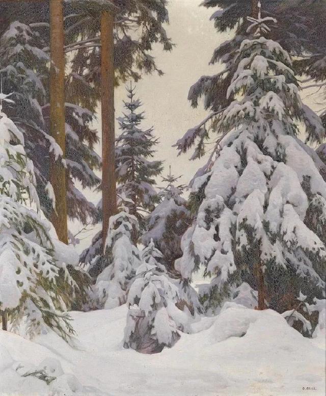 奥地利的冬天不太冷Oswald Grill风景油画