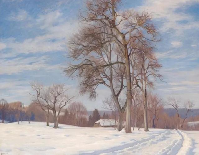奥地利的冬天不太冷Oswald Grill风景油画