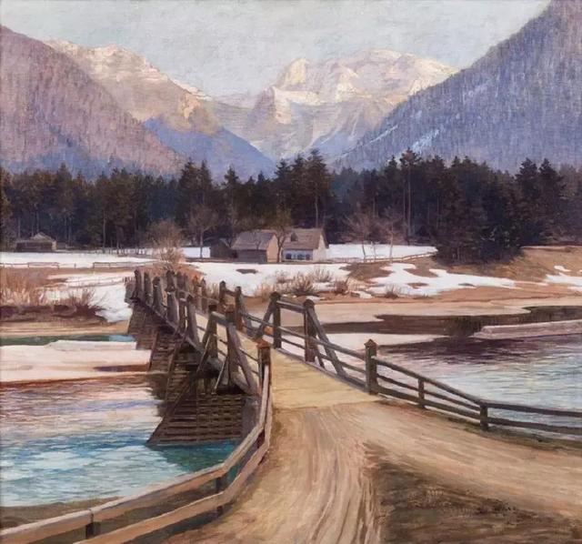 奥地利的冬天不太冷Oswald Grill风景油画
