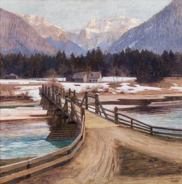 奥地利的冬天不太冷Oswald Grill风景油画