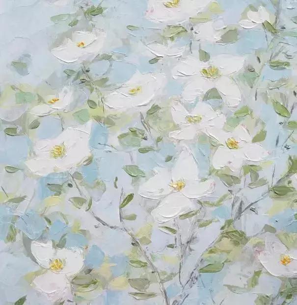 这女子用色大胆，冷暖对比强烈。美国画家Erin Hanson的作品选