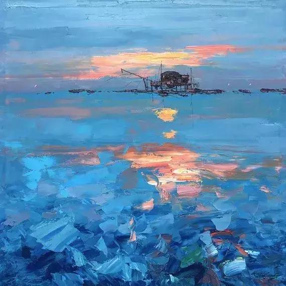 这女子用色大胆，冷暖对比强烈。美国画家Erin Hanson的作品选